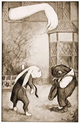 "Was ist das im Fenster?", Illustration für Lewis Carrolls Alice im Wunderland, 1901